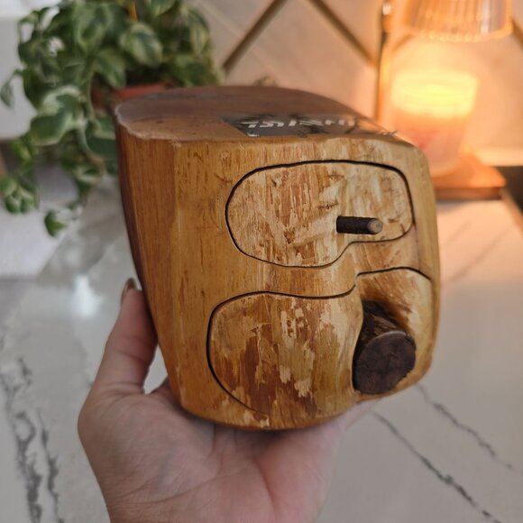 Handcrafted Wooden trinket Jewelry Box With Two Drawers organizer stash box - Picture 11 of 11